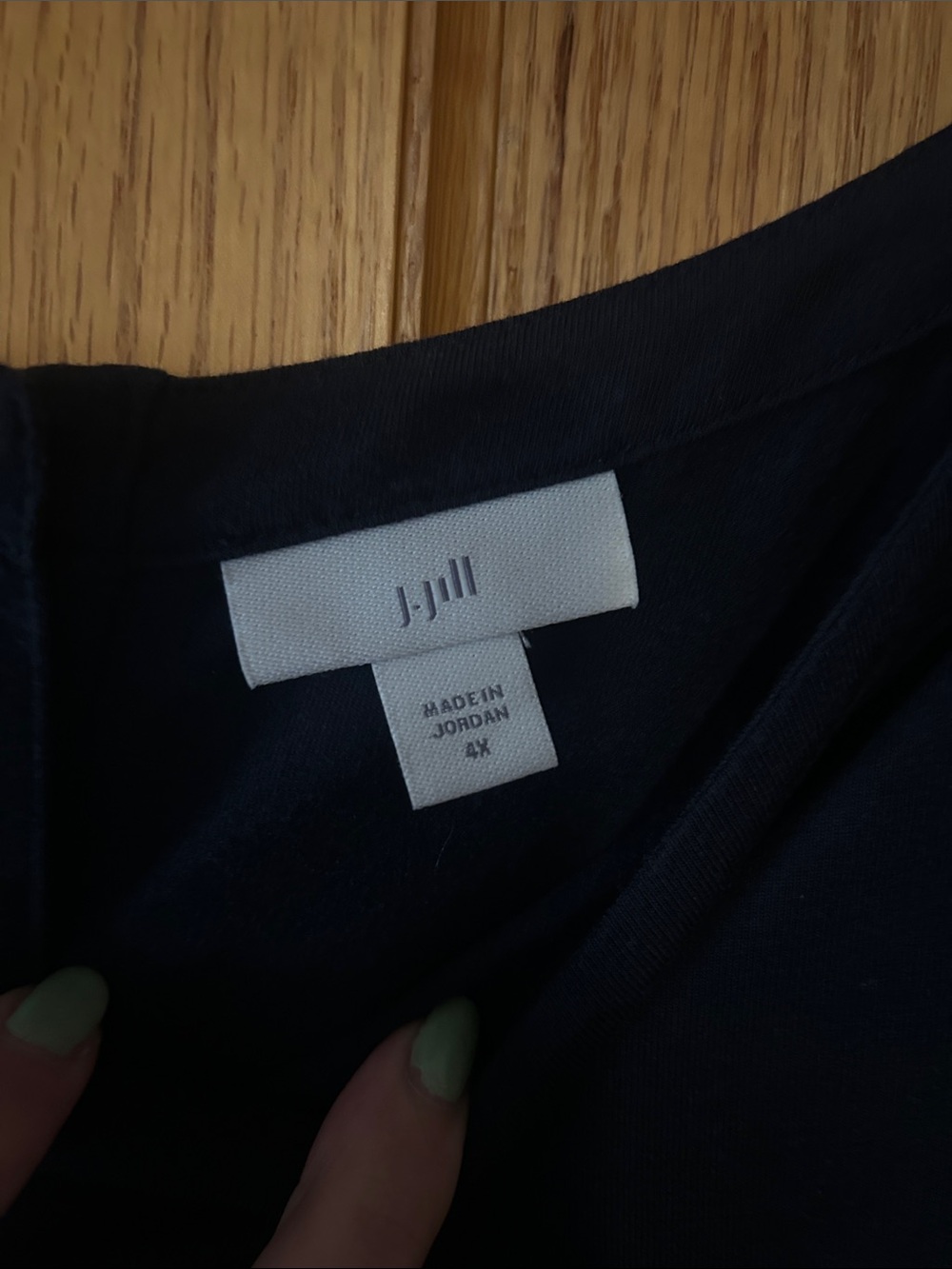 J. Jill Navy Button-Back Long Sleeve Top | Size 4X - Picture 2 of 5